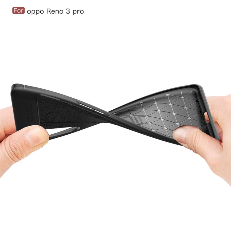 For OPPO Reno 3 Pro Litchi Texture TPU Shockproof Case(Red)