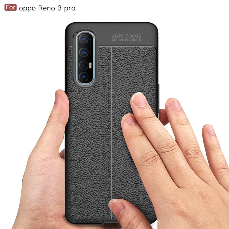 For OPPO Reno 3 Pro Litchi Texture TPU Shockproof Case(Red)