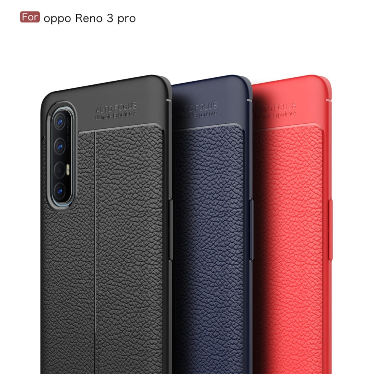 For OPPO Reno 3 Pro Litchi Texture TPU Shockproof Case(Red)