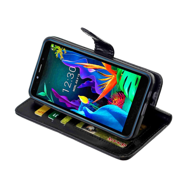 For LG K20(2019) Crazy Horse Texture Leather Horizontal Flip Protective Case with Holder & Card Slots & Wallet & Photo Frame