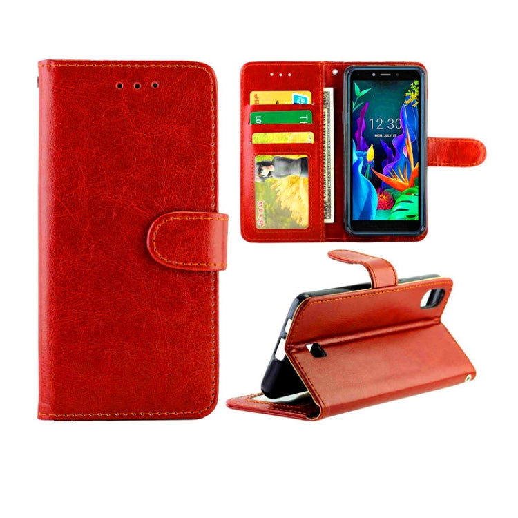 For LG K20(2019) Crazy Horse Texture Leather Horizontal Flip Protective Case with Holder & Card Slots & Wallet & Photo Frame