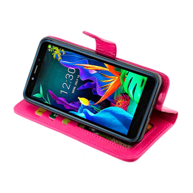 For LG K20(2019) Crazy Horse Texture Leather Horizontal Flip Protective Case with Holder & Card Slots & Wallet & Photo Frame