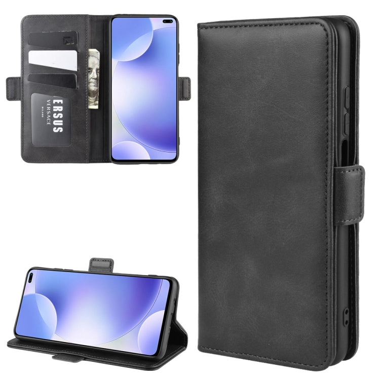 For Xiaomi Redmi K30 Double Buckle Crazy Horse Business Mobile Phone Holster with Card Wallet Bracket Function