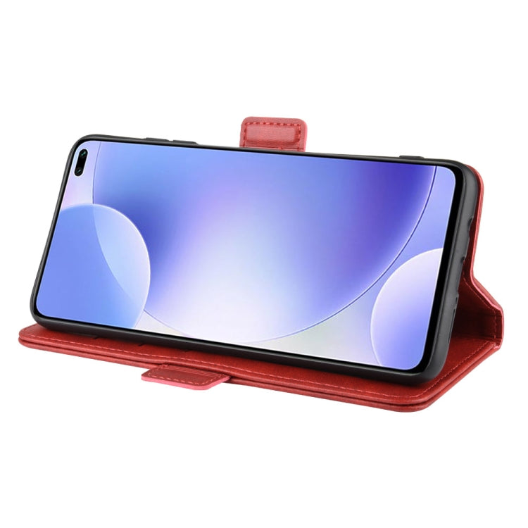 For Xiaomi Redmi K30 Double Buckle Crazy Horse Business Mobile Phone Holster with Card Wallet Bracket Function