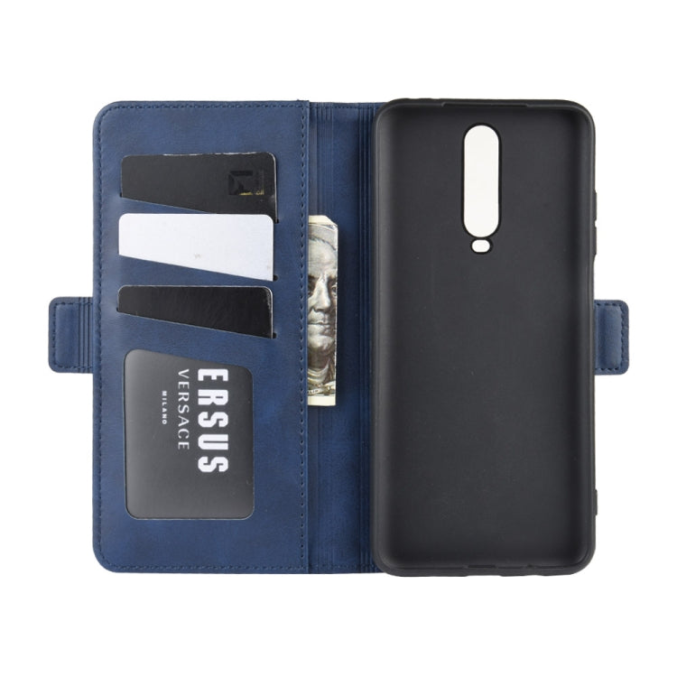 For Xiaomi Redmi K30 Double Buckle Crazy Horse Business Mobile Phone Holster with Card Wallet Bracket Function