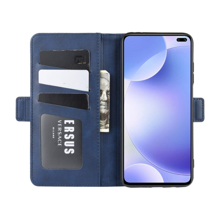 For Xiaomi Redmi K30 Double Buckle Crazy Horse Business Mobile Phone Holster with Card Wallet Bracket Function