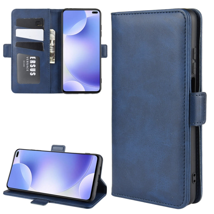 For Xiaomi Redmi K30 Double Buckle Crazy Horse Business Mobile Phone Holster with Card Wallet Bracket Function