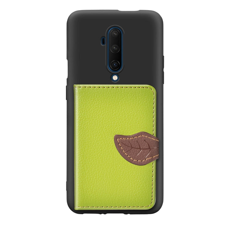 For OnePlus 7T Pro Leaf Buckle Litchi Texture Card Holder PU + TPU Case with Card Slot & Wallet & Holder & Photo Frame