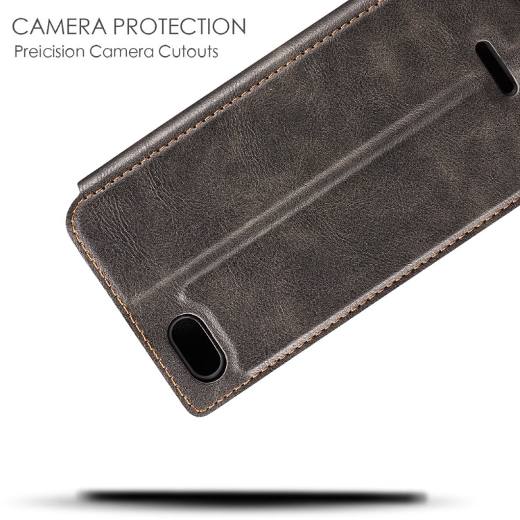 For Xiaomi Redmi 6A Retro Simple Ultra-thin Magnetic Leather Case with Holder & Card Slots & Lanyard