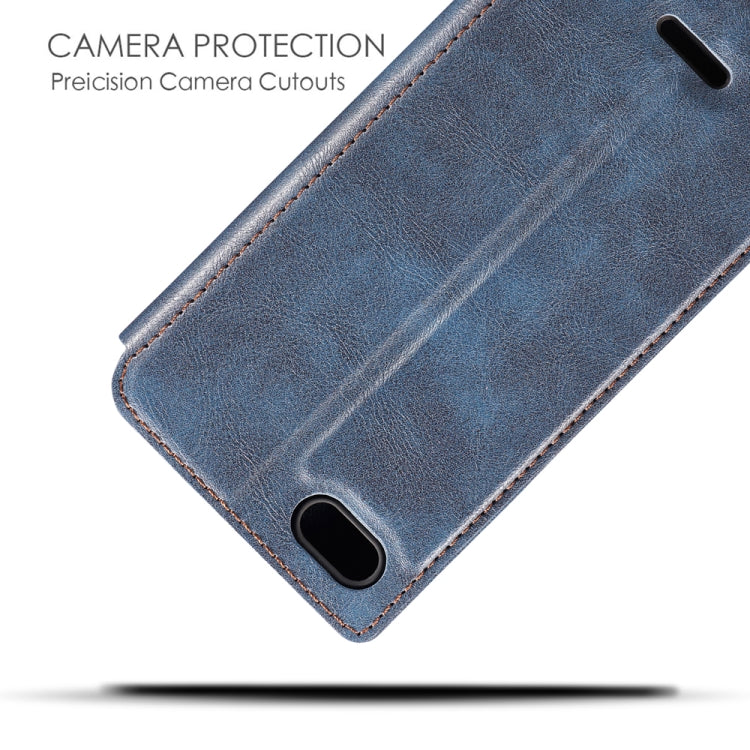 For Xiaomi Redmi 6A Retro Simple Ultra-thin Magnetic Leather Case with Holder & Card Slots & Lanyard