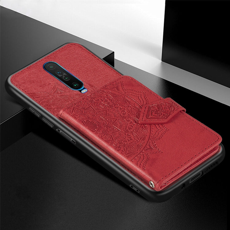 For Xiaomi Redmi K30 Mandala Embossed Magnetic Cloth PU + TPU + PC Case with Holder & Card Slots & Wallet & Photo Frame & Strap