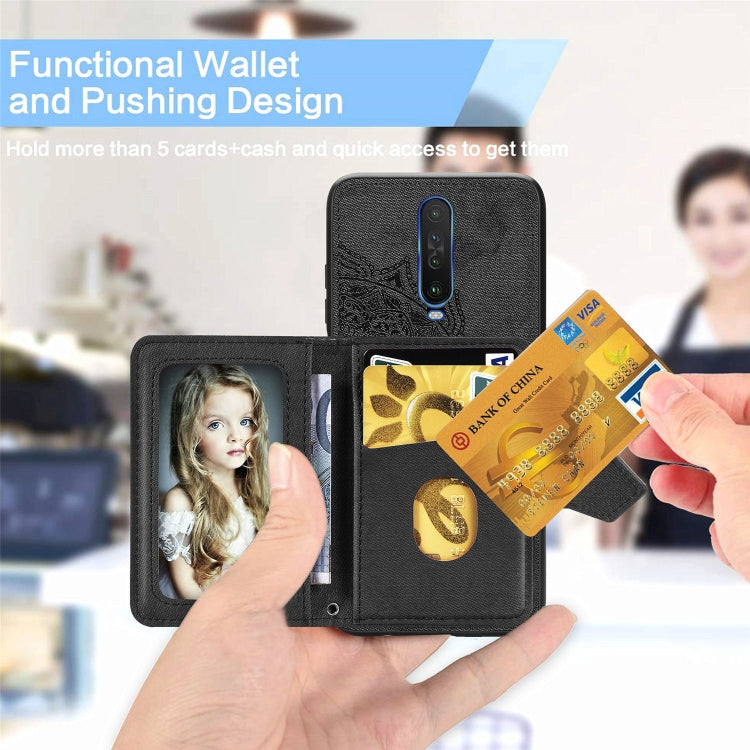 For Xiaomi Redmi K30 Mandala Embossed Magnetic Cloth PU + TPU + PC Case with Holder & Card Slots & Wallet & Photo Frame & Strap