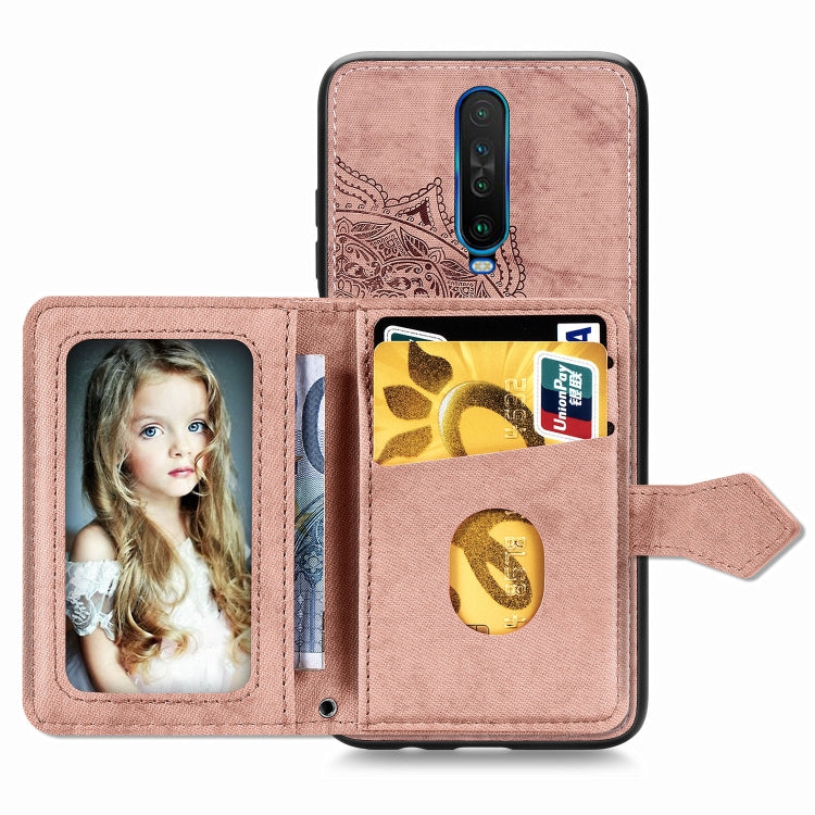 For Xiaomi Redmi K30 Mandala Embossed Magnetic Cloth PU + TPU + PC Case with Holder & Card Slots & Wallet & Photo Frame & Strap