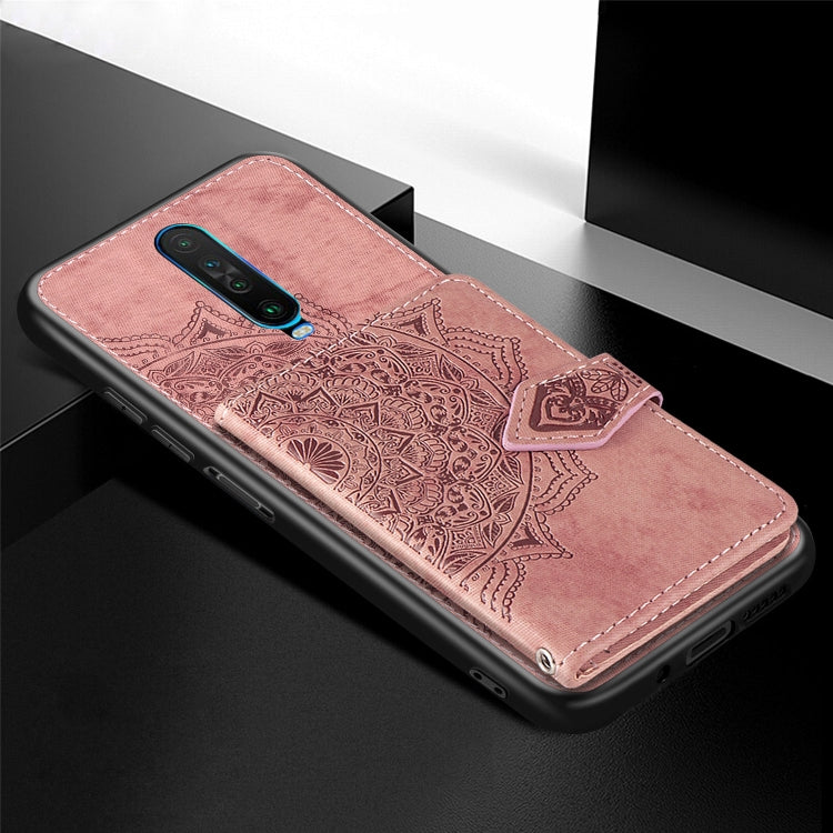 For Xiaomi Redmi K30 Mandala Embossed Magnetic Cloth PU + TPU + PC Case with Holder & Card Slots & Wallet & Photo Frame & Strap