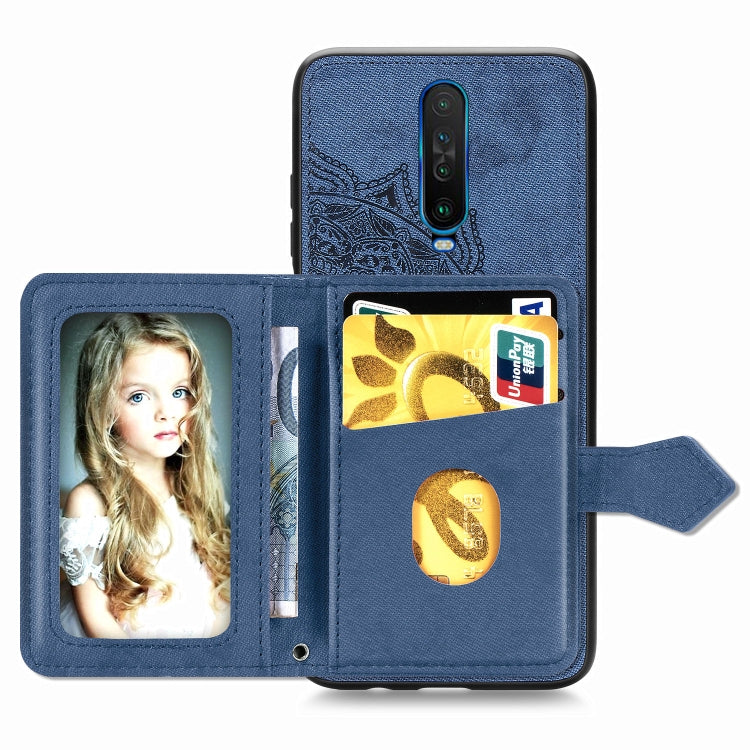 For Xiaomi Redmi K30 Mandala Embossed Magnetic Cloth PU + TPU + PC Case with Holder & Card Slots & Wallet & Photo Frame & Strap