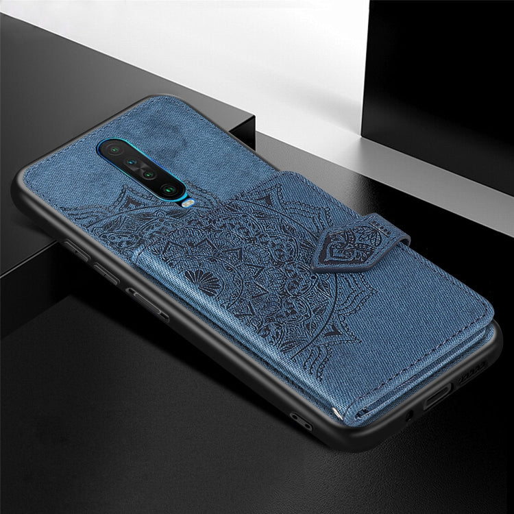 For Xiaomi Redmi K30 Mandala Embossed Magnetic Cloth PU + TPU + PC Case with Holder & Card Slots & Wallet & Photo Frame & Strap