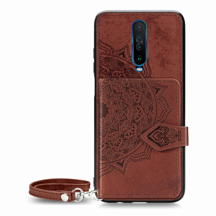 For Xiaomi Redmi K30 Mandala Embossed Magnetic Cloth PU + TPU + PC Case with Holder & Card Slots & Wallet & Photo Frame & Strap