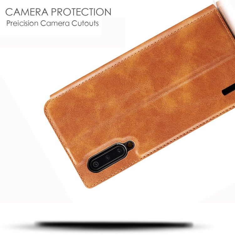 For Xiaomi Mi A3 Retro Simple Ultra-thin Magnetic Leather Case with Holder & Card Slots & Lanyard
