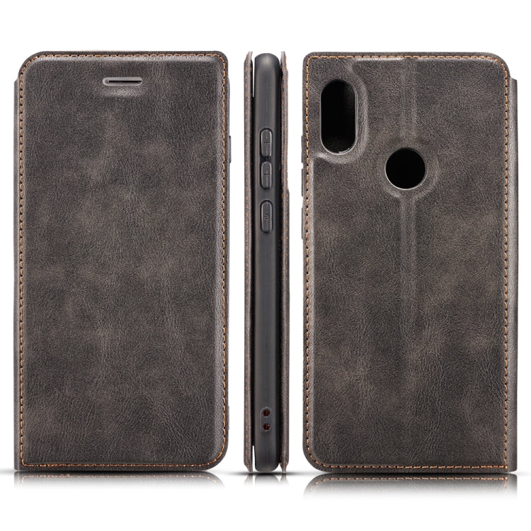 For Xiaomi Redmi 6 Pro Retro Simple Ultra-thin Magnetic Leather Case with Holder & Card Slots & Lanyard