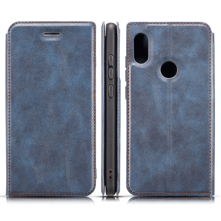 For Xiaomi Redmi 6 Pro Retro Simple Ultra-thin Magnetic Leather Case with Holder & Card Slots & Lanyard