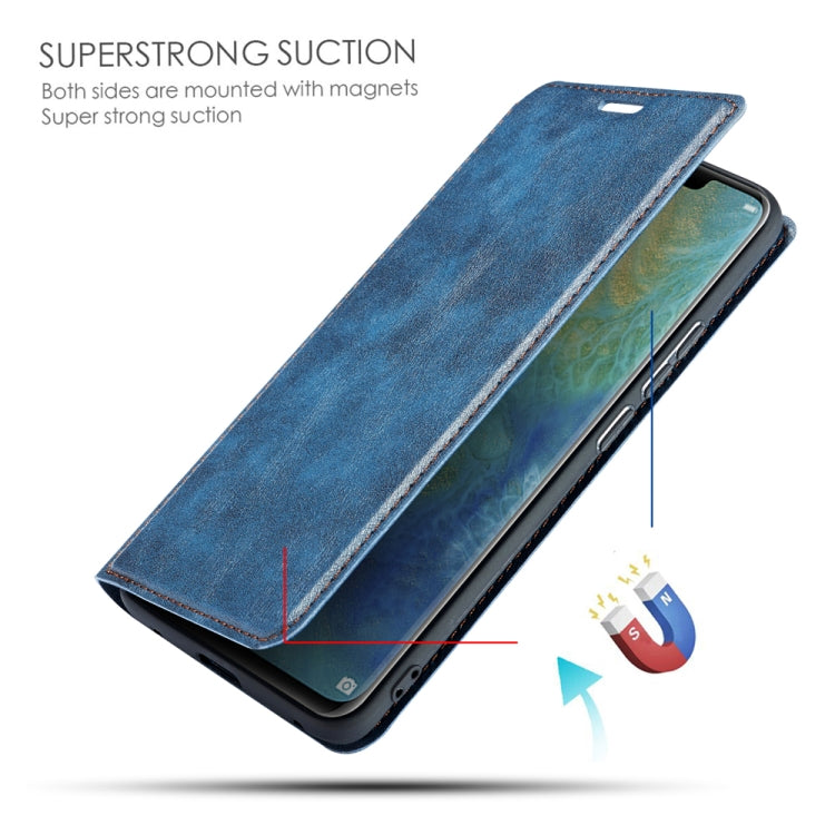 For Xiaomi Redmi 6 Pro Retro Simple Ultra-thin Magnetic Leather Case with Holder & Card Slots & Lanyard