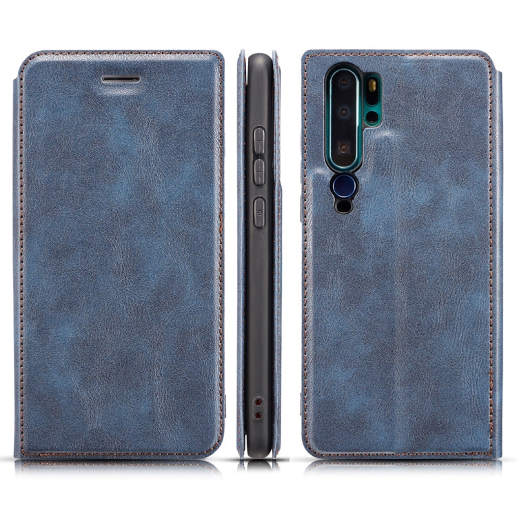 For Xiaomi Mi CC9 Pro Retro Simple Ultra-thin Magnetic Leather Case with Holder & Card Slots & Lanyard