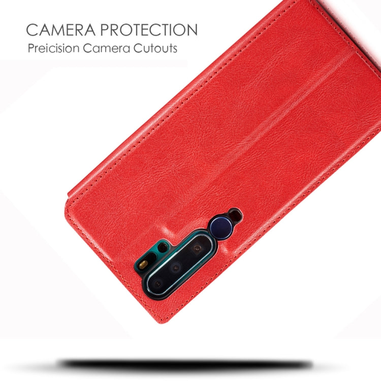 For Xiaomi Mi CC9 Pro Retro Simple Ultra-thin Magnetic Leather Case with Holder & Card Slots & Lanyard