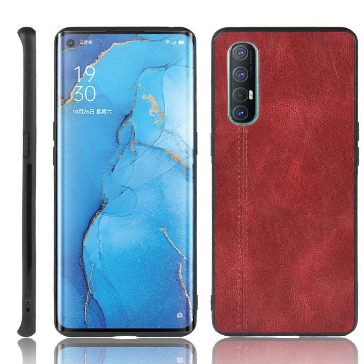 For  Oppo Reno3 Pro Shockproof Sewing Cow Pattern Skin PC + PU + TPU Case