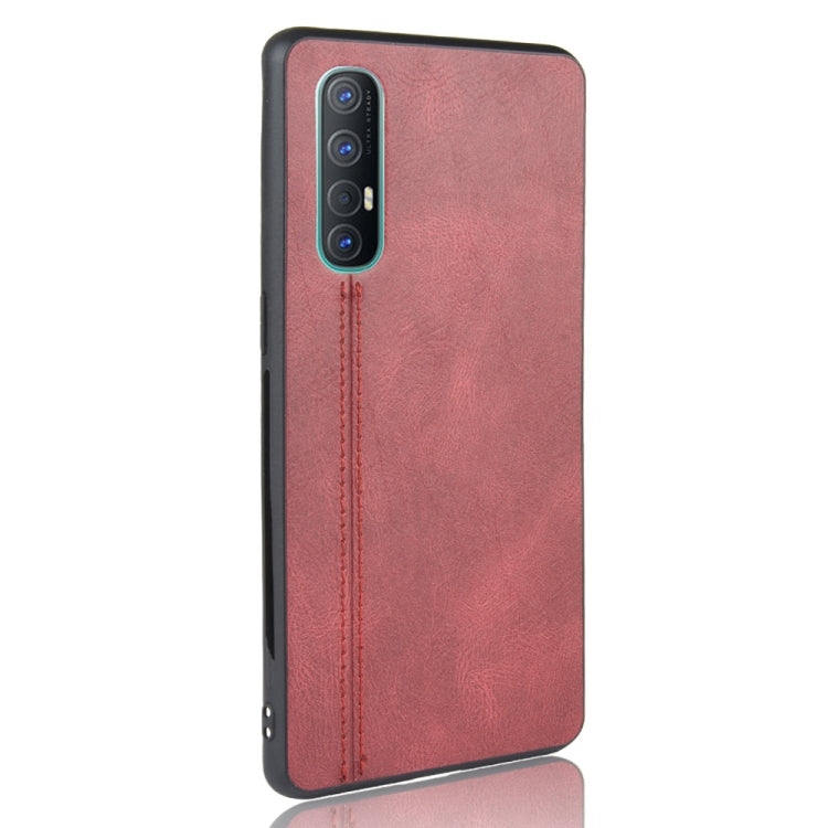 For  Oppo Reno3 Pro Shockproof Sewing Cow Pattern Skin PC + PU + TPU Case