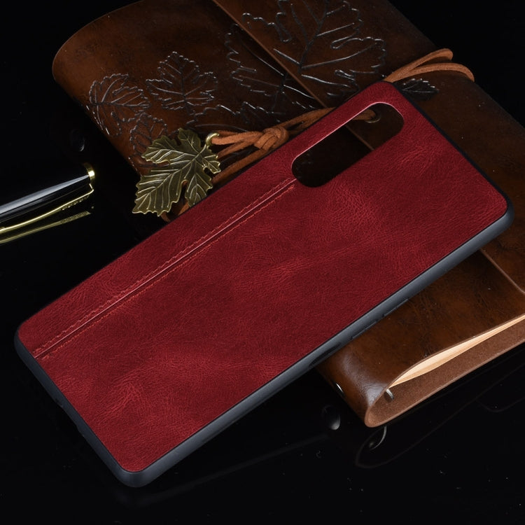 For  Oppo Reno3 Pro Shockproof Sewing Cow Pattern Skin PC + PU + TPU Case