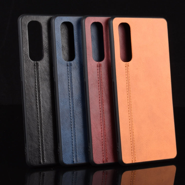 For  Oppo Reno3 Pro Shockproof Sewing Cow Pattern Skin PC + PU + TPU Case