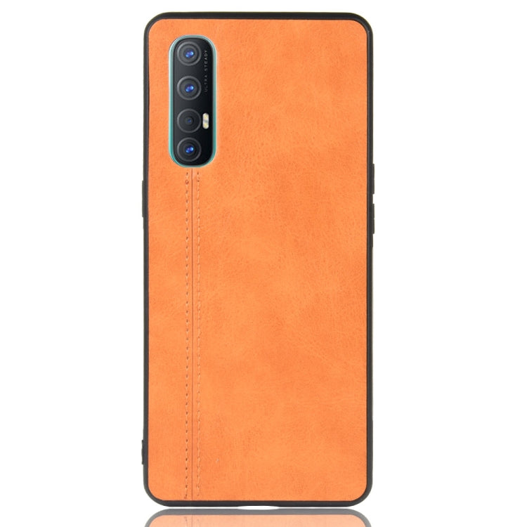 For  Oppo Reno3 Pro Shockproof Sewing Cow Pattern Skin PC + PU + TPU Case