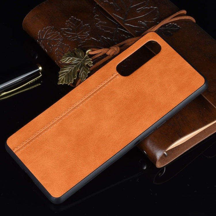 For  Oppo Reno3 Pro Shockproof Sewing Cow Pattern Skin PC + PU + TPU Case