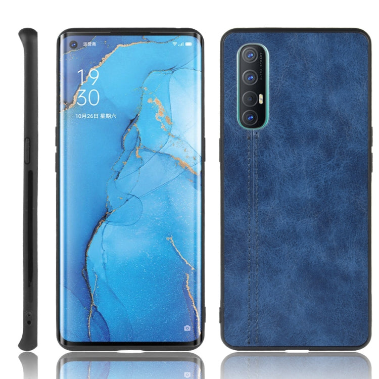 For  Oppo Reno3 Pro Shockproof Sewing Cow Pattern Skin PC + PU + TPU Case