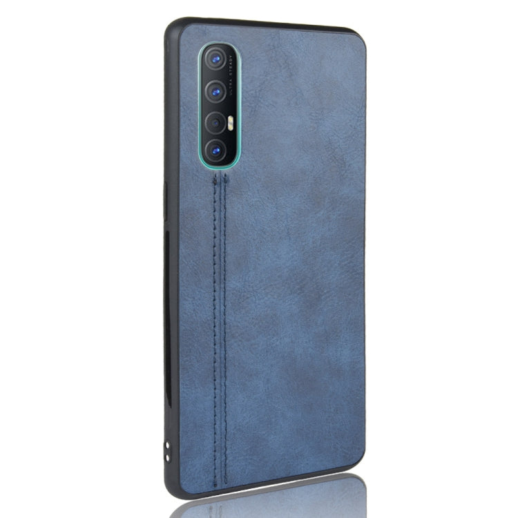 For  Oppo Reno3 Pro Shockproof Sewing Cow Pattern Skin PC + PU + TPU Case