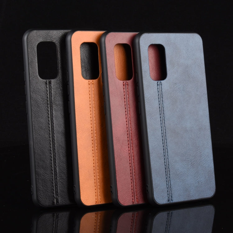 For  Vivo V17 India Shockproof Sewing Cow Pattern Skin PC + PU + TPU Case