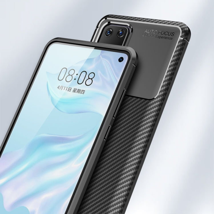For Huawei P40 Carbon Fiber Texture Shockproof TPU Case(Black)