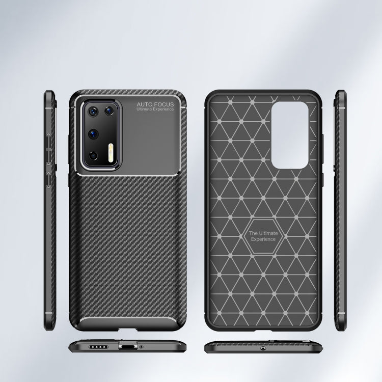 For Huawei P40 Carbon Fiber Texture Shockproof TPU Case(Black)