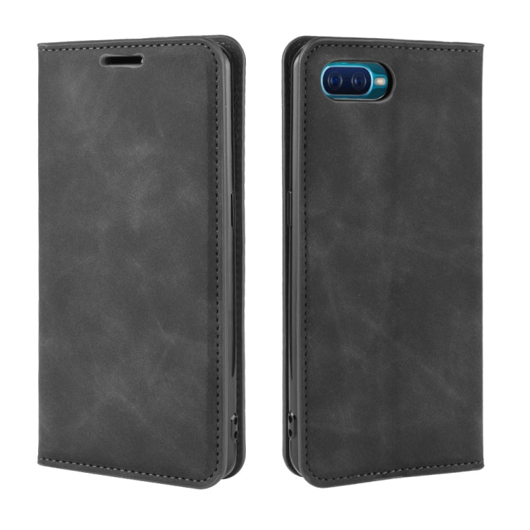 For Oppo Reno A   Retro-skin Business Magnetic Suction Leather Case with Holder & Card Slots & Wallet