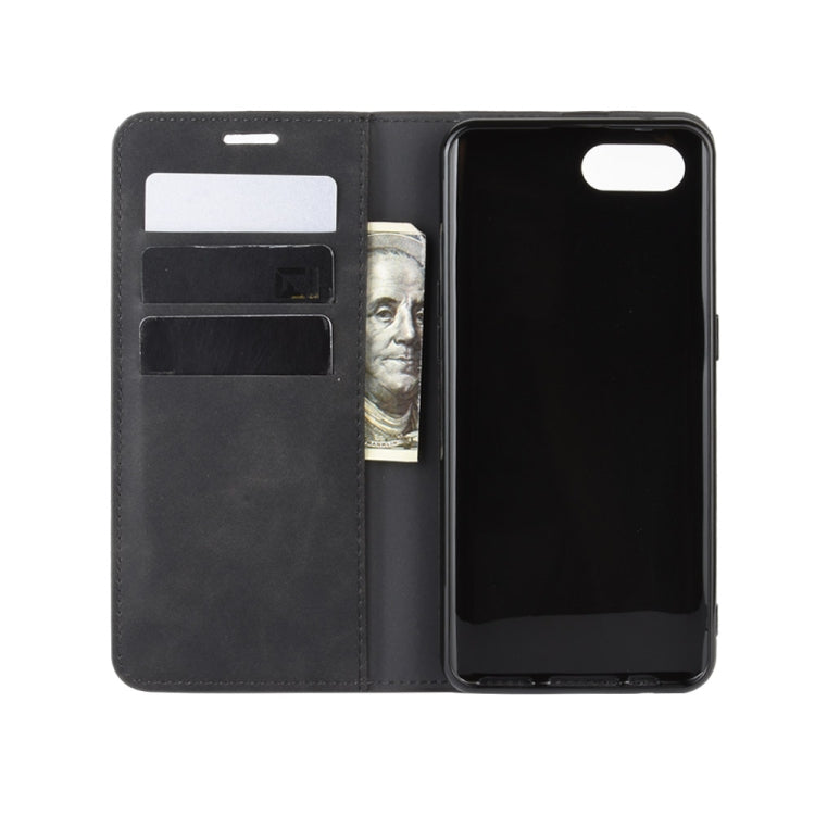 For Oppo Reno A   Retro-skin Business Magnetic Suction Leather Case with Holder & Card Slots & Wallet