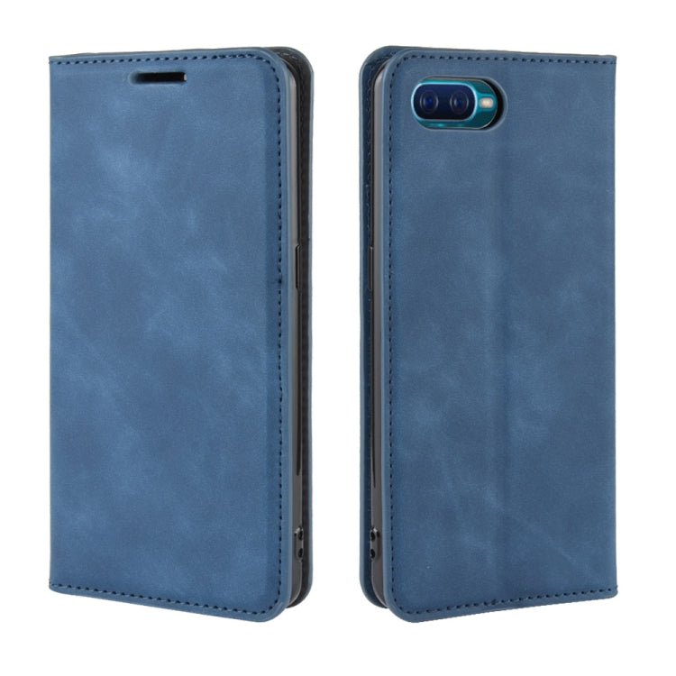 For Oppo Reno A   Retro-skin Business Magnetic Suction Leather Case with Holder & Card Slots & Wallet