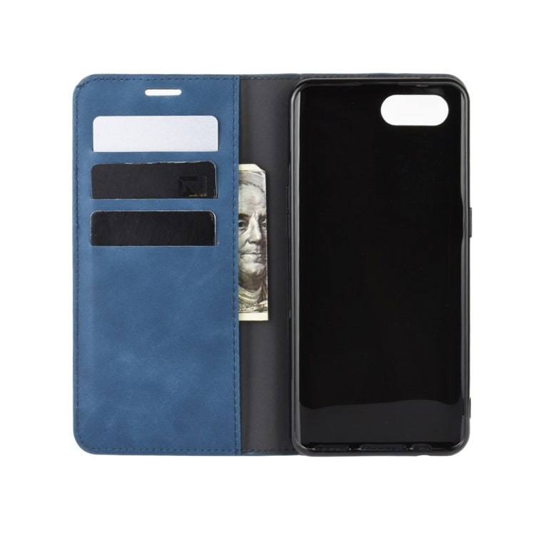 For Oppo Reno A   Retro-skin Business Magnetic Suction Leather Case with Holder & Card Slots & Wallet