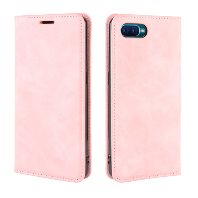 For Oppo Reno A   Retro-skin Business Magnetic Suction Leather Case with Holder & Card Slots & Wallet