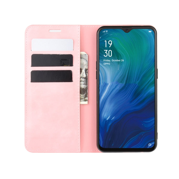 For Oppo Reno A   Retro-skin Business Magnetic Suction Leather Case with Holder & Card Slots & Wallet