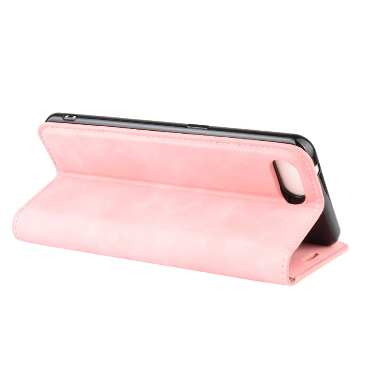 For Oppo Reno A   Retro-skin Business Magnetic Suction Leather Case with Holder & Card Slots & Wallet
