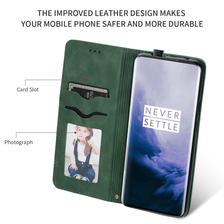 For OnePlus 7T Pro Retro Skin Feel Business Magnetic Horizontal Flip Leather Case