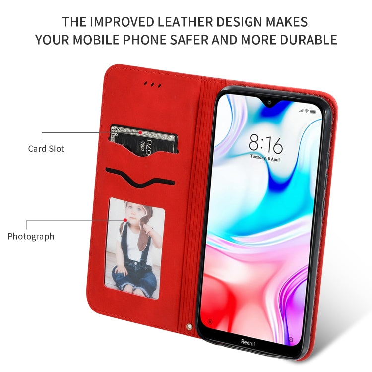 For Xiaomi Redmi 8 Retro Skin Feel Business Magnetic Horizontal Flip Leather Case