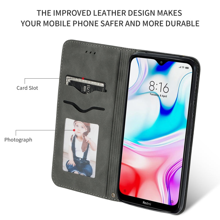 For Xiaomi Redmi 8 Retro Skin Feel Business Magnetic Horizontal Flip Leather Case