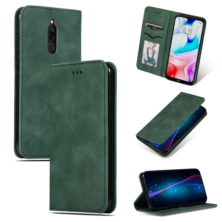For Xiaomi Redmi 8 Retro Skin Feel Business Magnetic Horizontal Flip Leather Case