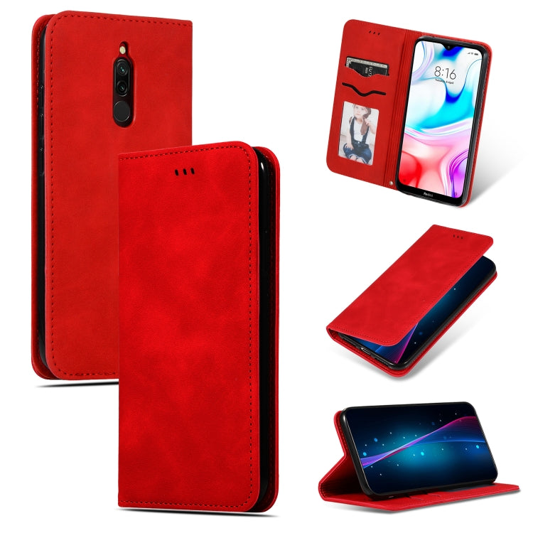 For Xiaomi Redmi 8A Retro Skin Feel Business Magnetic Horizontal Flip Leather Case